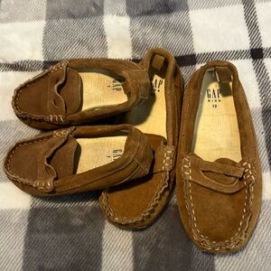 Kids Gap Camel Suede Moccasins Size 12 & Baby Size 7
